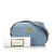 Gucci B Gucci Blue Light Blue Denim Fabric Pearly GG Marmont Matelasse Crossbody Bag Italy