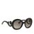 Prada AB Prada Black Resin Plastic Round Baroque Sunglasses Italy