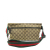 Gucci B Gucci Brown Beige Canvas Fabric GG Web Double Pocket Belt Bag Italy