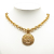 Chanel AB Chanel Gold Gold Plated Metal CC Round Pendant Necklace France