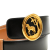 Hermès AB Hermès Black with Gold Calf Leather Horse Tree Emblem Belt France