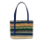 Loewe AB Loewe Blau mit Multi Raffia Naturmaterial Streifen Tote Tasche Spanien