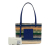 Loewe AB Loewe Blue with Multi Raffia Natural Material Stripe Tote Bag Spain