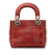 Christian Dior B Dior Red Dark Red Calf Leather Mini Embossed skin Cannage Studded Supple Lady Dior Italy