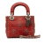 Christian Dior B Dior Red Dark Red Calf Leather Mini Embossed skin Cannage Studded Supple Lady Dior Italy