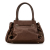Salvatore Ferragamo B Ferragamo Brown Bronze Calf Leather Gancini Handbag Italy
