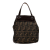 Fendi B Fendi Brown Canvas Fabric Zucca Handbag Italy