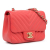 Chanel B Chanel Pink Lambskin Leather Leather Mini Square Classic Chevron Lambskin Single Flap Italy