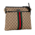 Gucci B Gucci Brown Beige Canvas Fabric GG Web Crossbody Bag Italy