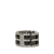 Chanel B Chanel Silver with Black 18K White Gold Metal Diamond Ceramic Ultra Wide Ring France