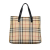 Burberry B Burberry Brown Beige with Black Canvas Fabric House Check Tote Italy