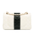 Chanel AB Chanel White Lambskin Leather Leather Medium Bi-Stripe Classic Lambskin Double Flap France