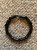 Swarovski Bracelet réglable en cuir noir et perles