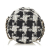 Chanel B Chanel White Tweed Fabric Round Clutch with Chain Italy
