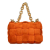 Bottega Veneta B Bottega Veneta Orange Suede Leather Intrecciato Padded Chain Cassette Italy