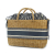 Christian Dior AB Dior Brown Beige with Blue Raffia Natural Material Oblique Wicker Basket Bag Italy
