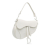 Christian Dior B Dior White Pearl Calf Leather Embossed Oblique Saddle Bag Italy