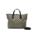 Gucci B Gucci Brown Beige with Black Coated Canvas Fabric Small GG Supreme Bees Soft Tote Italy
