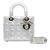 Christian Dior AB Dior Silver Calf Leather Small Metallic Grained skin Cannage Lucky Badges My Lady Dior Italy
