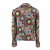 Rena Lange jacket in multicoloured beading and sequins on a silk circle print