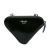 Prada AB Prada Black Calf Leather Mini Spazzolato Triangle Pouch Italy