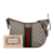 Gucci AB Gucci Brown Beige Coated Canvas Fabric GG Supreme Web Ophidia Half Moon Italy