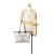 Chanel B Chanel Gray Light Gray Straw Natural Material Medium Deauville Tote Italy