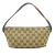 Gucci B Gucci Brown Beige Canvas Fabric GG Web Boat Italy