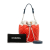 Chanel AB Chanel Red with Multi Lambskin Leather Leather CC Quilted Lambskin Cuba Drawstring Bucket Italy