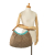 Gucci AB Gucci Brown Beige with Blue Light Blue Canvas Fabric GG Bamboo Studded Hobo Italy