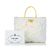 Prada B Prada White with Yellow Nylon Fabric Tessuto Bow Tote Bag Italy