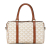 Celine AB Celine White with Brown Coated Canvas Fabric Triomphe Satchel Italy