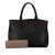 Bottega Veneta B Bottega Veneta Black Chemical Fiber Fabric Large Rubberized Canvas Marco Polo Tote Italy