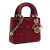 Christian Dior B Dior Red Dark Red Lambskin Leather Leather Mini Lambskin Cannage Lady Dior Italy
