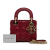 Christian Dior B Dior Red Dark Red Lambskin Leather Leather Mini Lambskin Cannage Lady Dior Italy