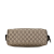 Gucci B Gucci Brown Beige Coated Canvas Fabric GG Supreme Clutch Italy