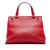 Gucci B Gucci Red Calf Leather Small Bamboo Daily Satchel Italy