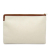 Celine AB Celine White Ivory with Brown Canvas Fabric Carriage Clutch Italy