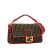 Fendi AB Fendi Brown with Pink Canvas Fabric Large Zucca Fluo Trim Baguette Satchel Italy