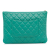 Chanel AB Chanel Blue Turquoise Lambskin Leather Leather Quilted Lambskin O-Case Clutch Spain