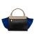 Celine B Celine Black with Brown Beige Calf Leather Small Tricolor Trapeze Satchel Italy