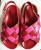 ALOHAS Sandales plates en cuir rouge et rose 40