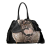 Prada B Prada Brown Beige Nylon Fabric Tessuto Python Print Bow Satchel Italy