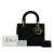 Christian Dior AB Dior Black Canvas Fabric Medium Cannage Lady D-Lite Italy