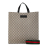 Gucci AB Gucci Brown Beige Coated Canvas Fabric GG Supreme Convertible Soft Tote Italy