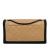 Chanel B Chanel Brown Beige Lambskin Leather Leather Medium Quilted Lambskin Grosgrain Two Tone Flap Italy