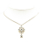 Chanel AB Chanel Silver Brass Metal Palladium Plated CC Crystal Pendant Necklace France