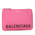 Balenciaga B Balenciaga Pink Calf Leather Ville Logo Pouch Italy