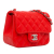 Chanel AB Chanel Red Lambskin Leather Leather Mini Square Classic Lambskin Single Flap Italy