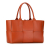 Bottega Veneta AB Bottega Veneta Orange with Brown Beige Lambskin Leather Leather Small Arco Tote Italy